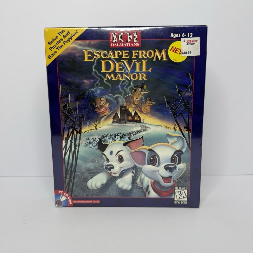 Disney 101 Dalmatians Escape From DeVil Manor Big Box PC CD-ROM Brand New Sealed
